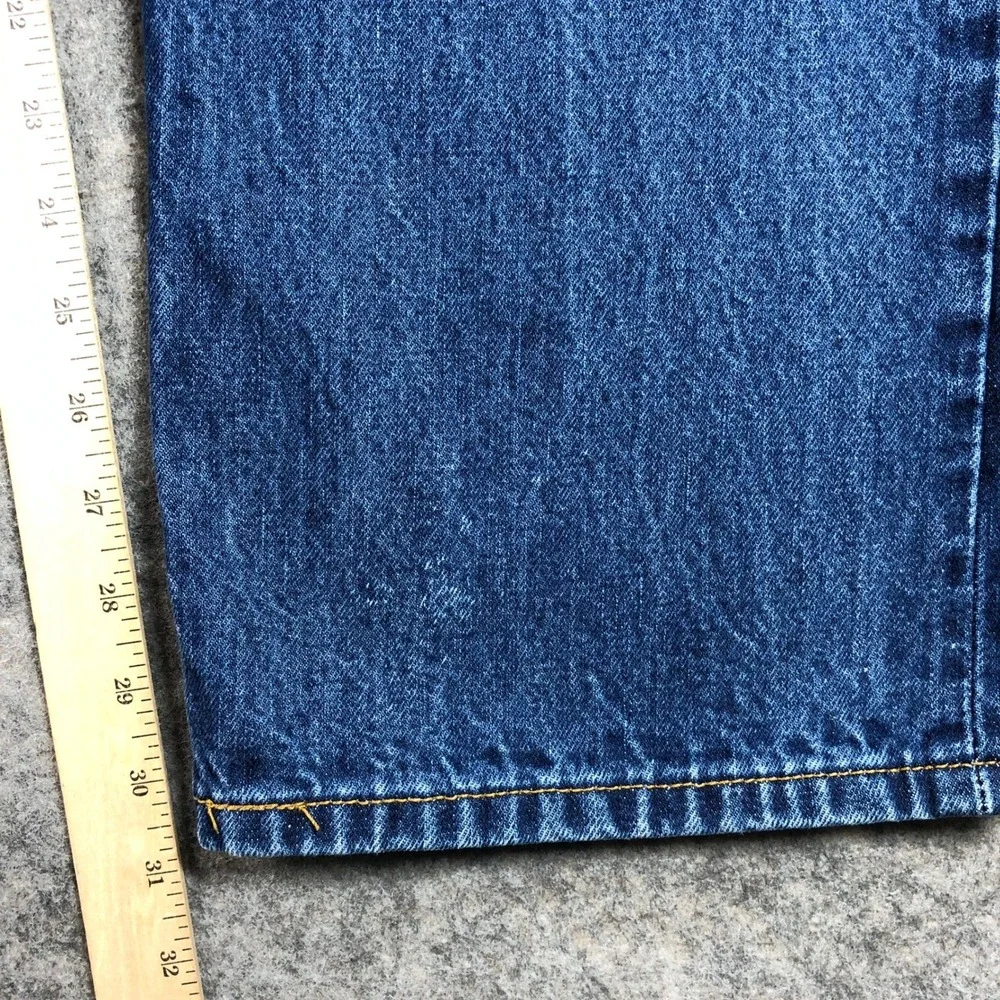 Levi Mens 501 38x32 Blue Cotton Button Fly Straight Leg Jeans